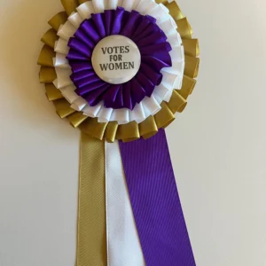 Suffragette Ribbon Rosette Pin: Votes for Women