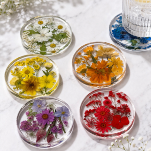 Custom Resin Flower Coaster | Wedding Bouquet Preservation | Memorial Flower Keepsake | Personalized Resin Coasters