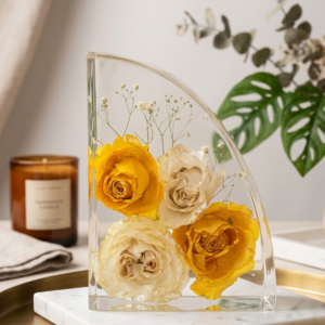 Custom Flower Preservation Resin Bookends | Wedding Bouquet Keepsake | Memorial Flowers | Personalized Resin Art