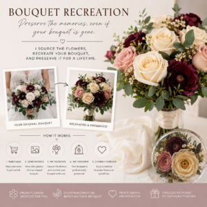 Bouquet Recreation for Flower Preservation | Missed Your Wedding? Preserve a Newly Recreated Bridal Bouquet