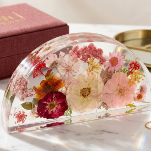 Custom Resin Flower Semi Circle | Wedding Bouquet Preservation | Memorial Flowers | Half Circle Keepsake | Personalized Resin Floral Display