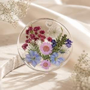 Custom Resin Flower Ornament 1" deep | Wedding Bouquet Keepsake | Memorial Flower Ornament | Personalized Floral Preservation