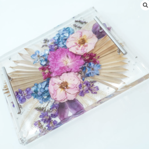 Custom Resin Flower Serving Tray 12" x18” x 1" | Wedding Bouquet Preservation | Memorial Flowers | Functional Keepsake Tray (Copy) (Copy)