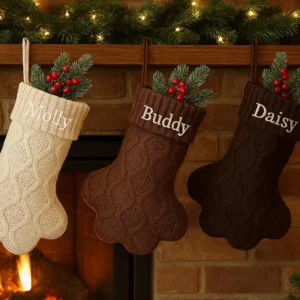 Personalized Embroidered Cat Pet Paw Christmas Stocking 18": Family Holiday Decor