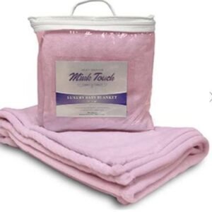 Personalized Mink Touch Baby Blanket – Custom Embroidered Keepsake Pink blanket