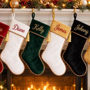 19" Embroidered Personalized Christmas Stocking: Family Holiday Decor